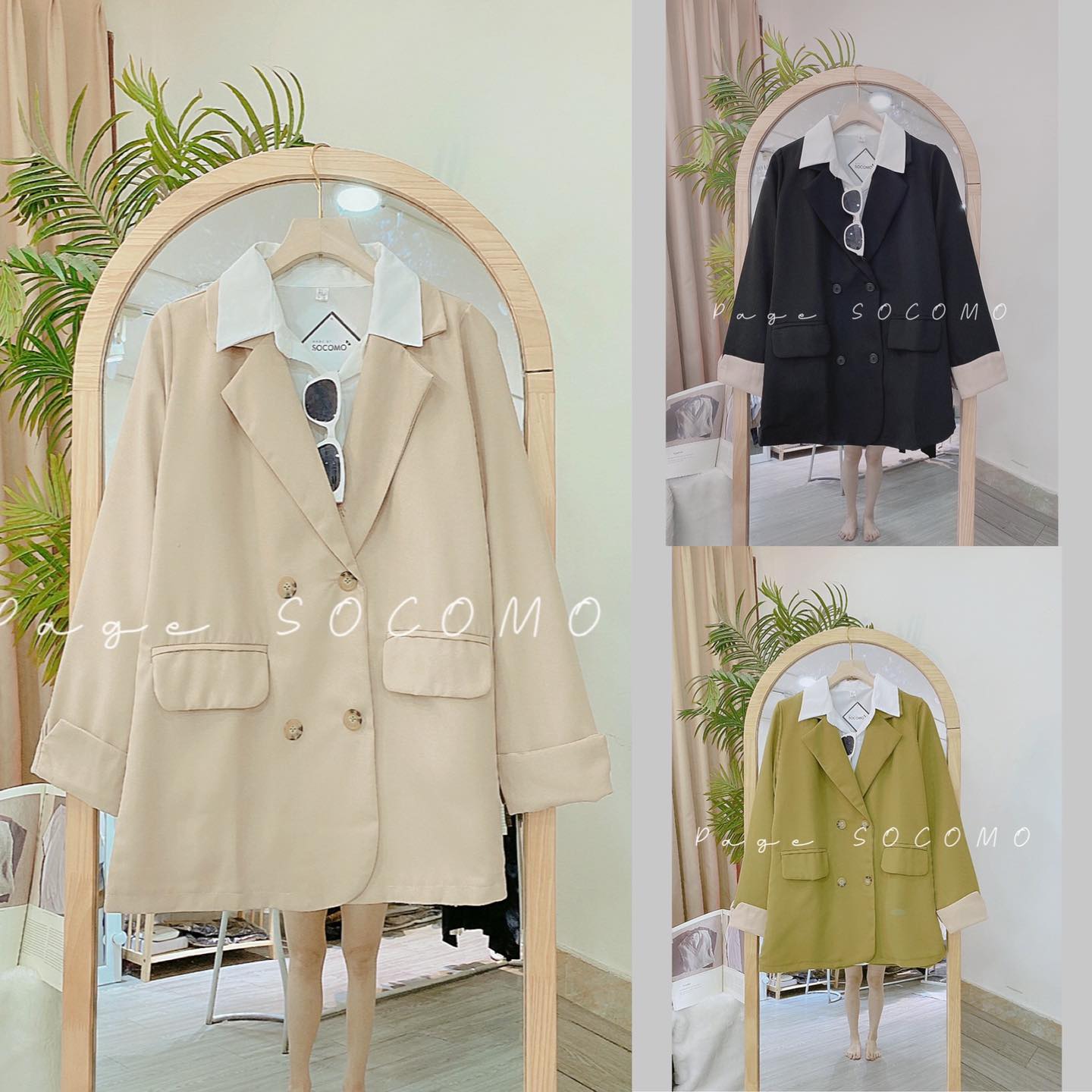 Áo khoác vest blazer nữ áo blazer kiểu dáng sang chảnh Socomo A882022