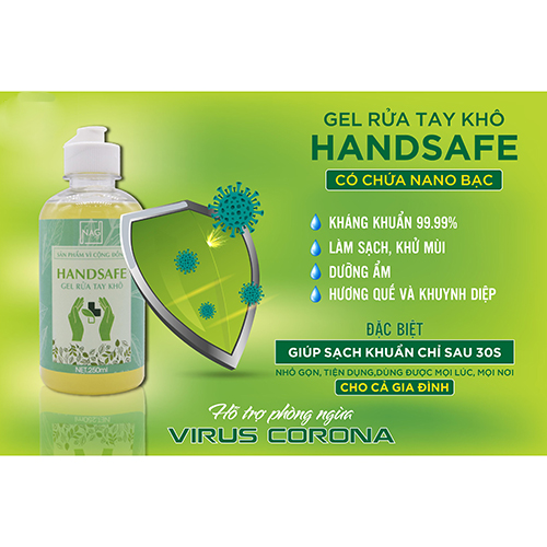 GEL RỬA TAY KHÔ SÁT KHUẨN HANDSAFE