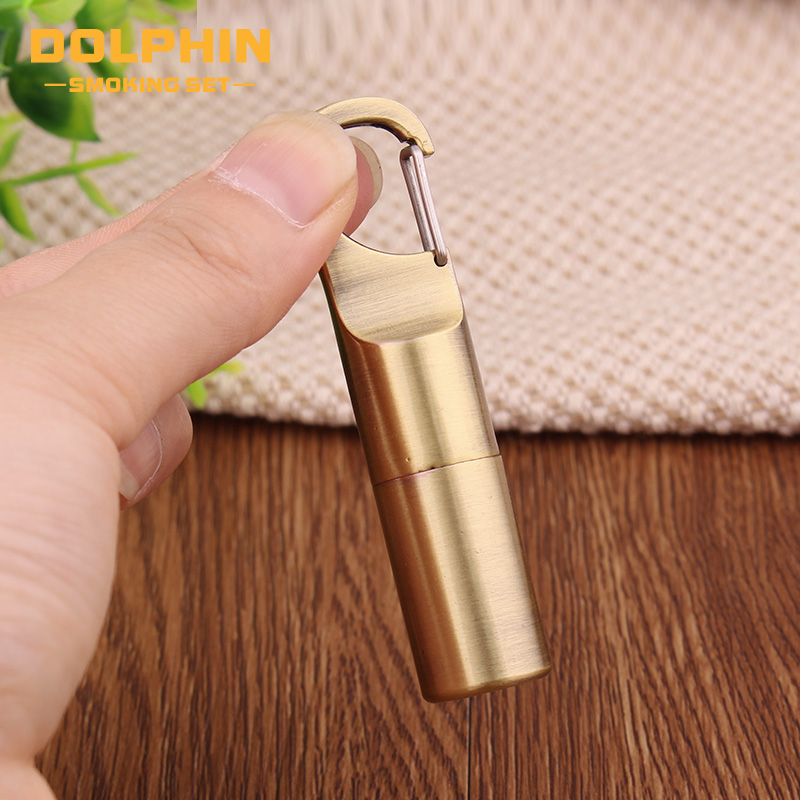 Vỏ Hột Quẹt Bật Lửa Xăng Đá kiêm móc khóa Dolphin HY665 đẹp độc lạ - dùng xăng bấc đá cao cấp