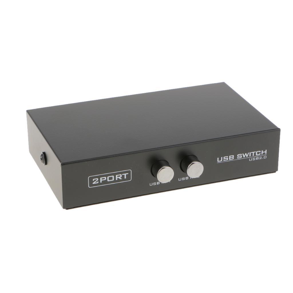 USB 2.0 Mini Sharing Switch Box Hub Dual Port For PC Scanner Printer
