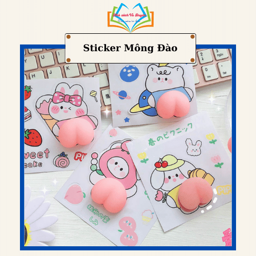 Miếng dán mông sillicon sticker quả đào mông giảm stress