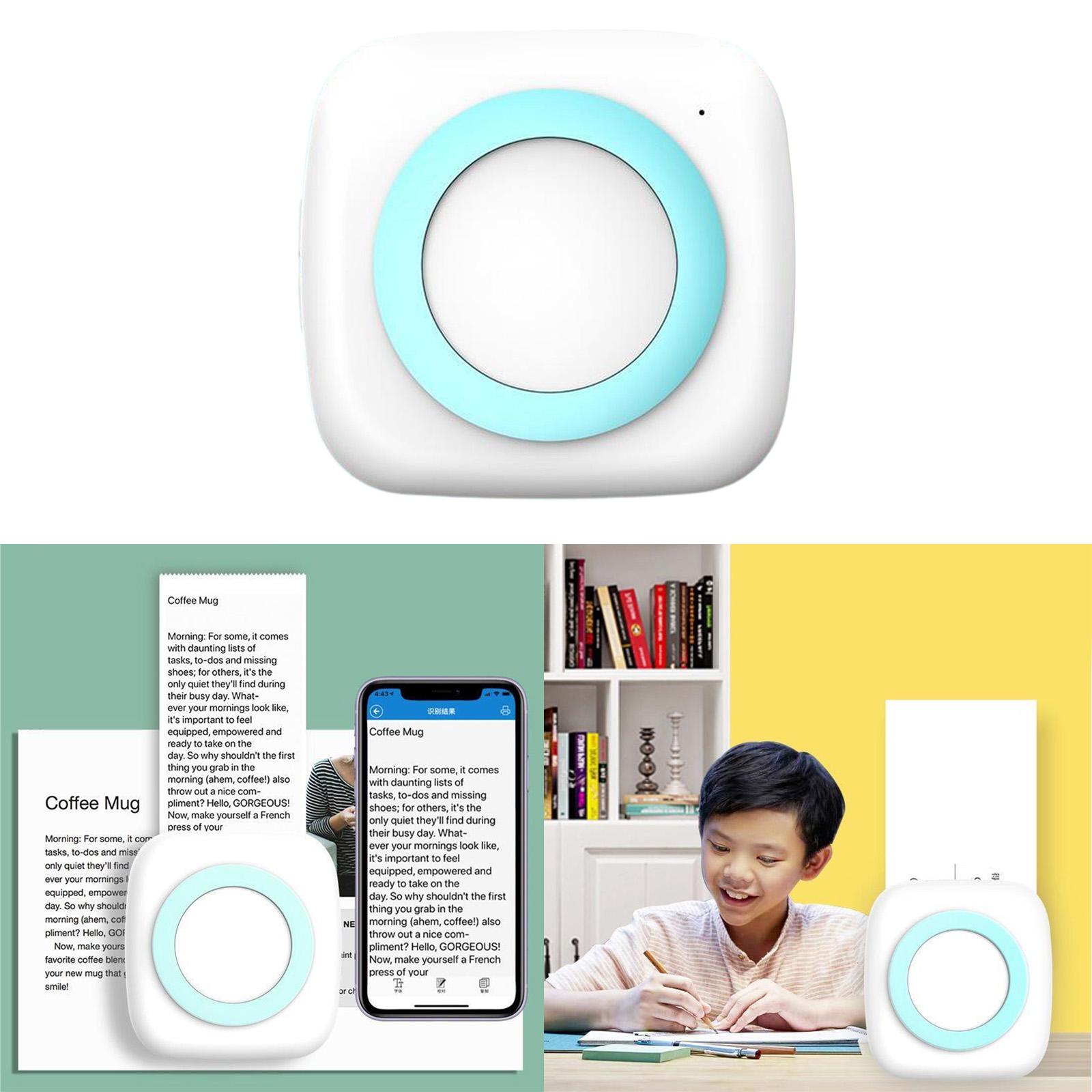 Portable Printer Pocket Printer- Mini Bluetooth Wireless Portable Mobile Printer Thermal Printer Compatible with iOS Android for Study Notes,Fun, Work
