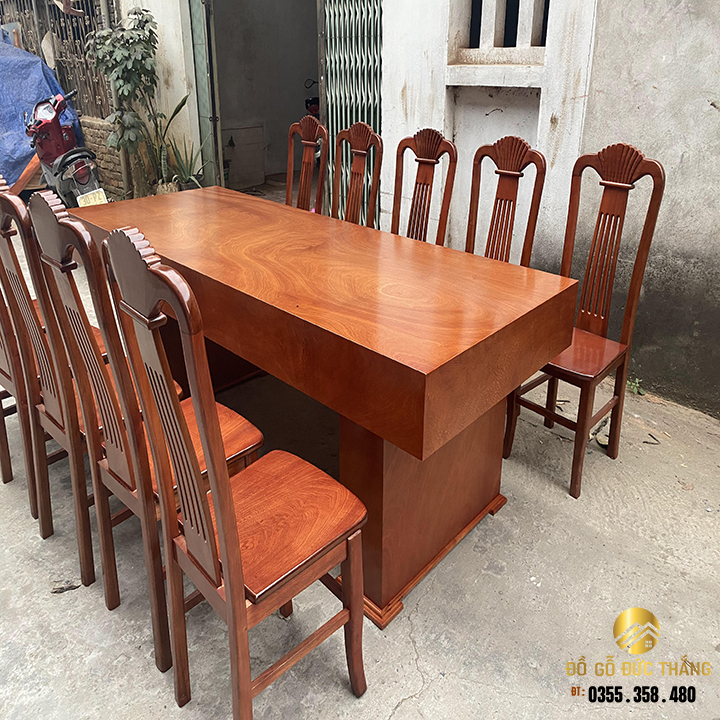 Bàn 10 ghế gỗ hương đá nam phi