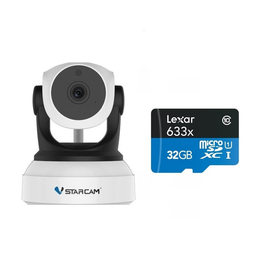 Combo Camera IP Wifi VStarcam C24s 2.0 - Full HD 1080p không dây , Kèm thẻ nhớ 32GB A1 Lexar  - Hàng chính hãng