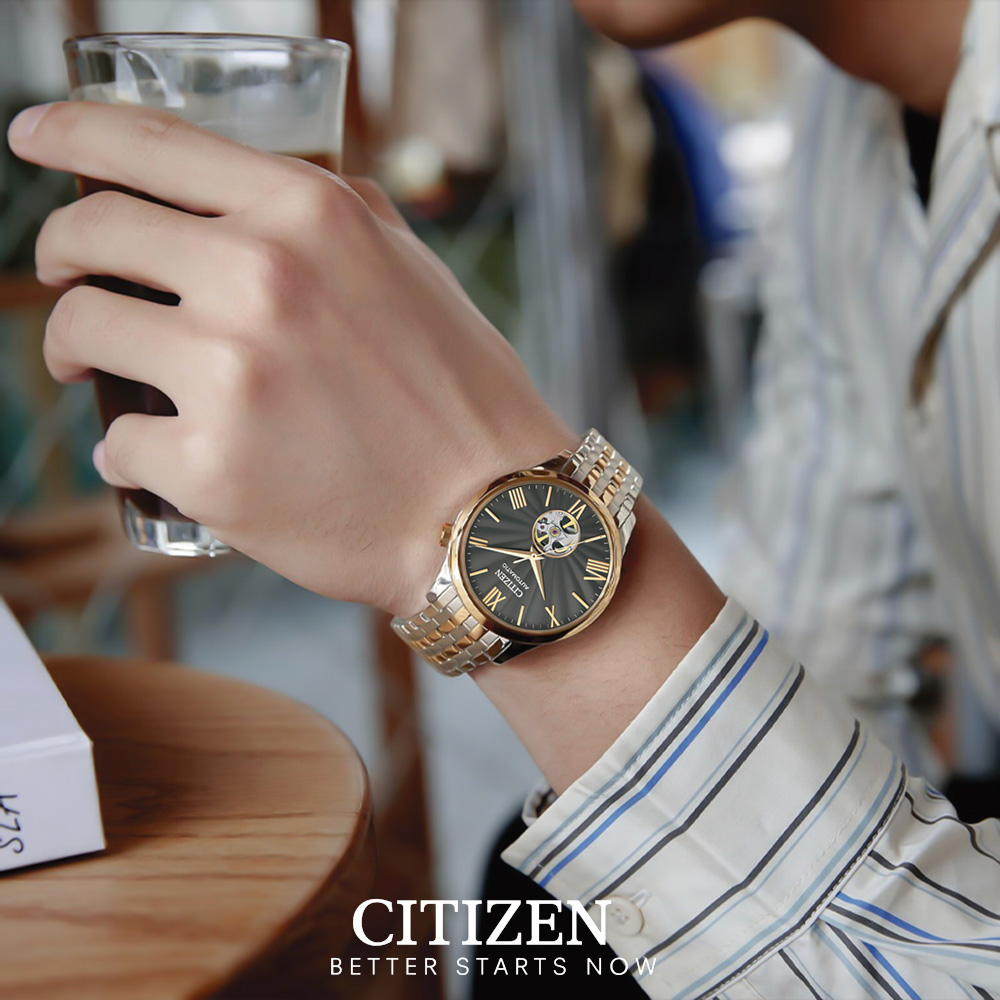 Đồng Hồ Nam Citizen Automatic Dây Thép Không Gỉ NH9136-88H - Mặt Đen (Sapphire)