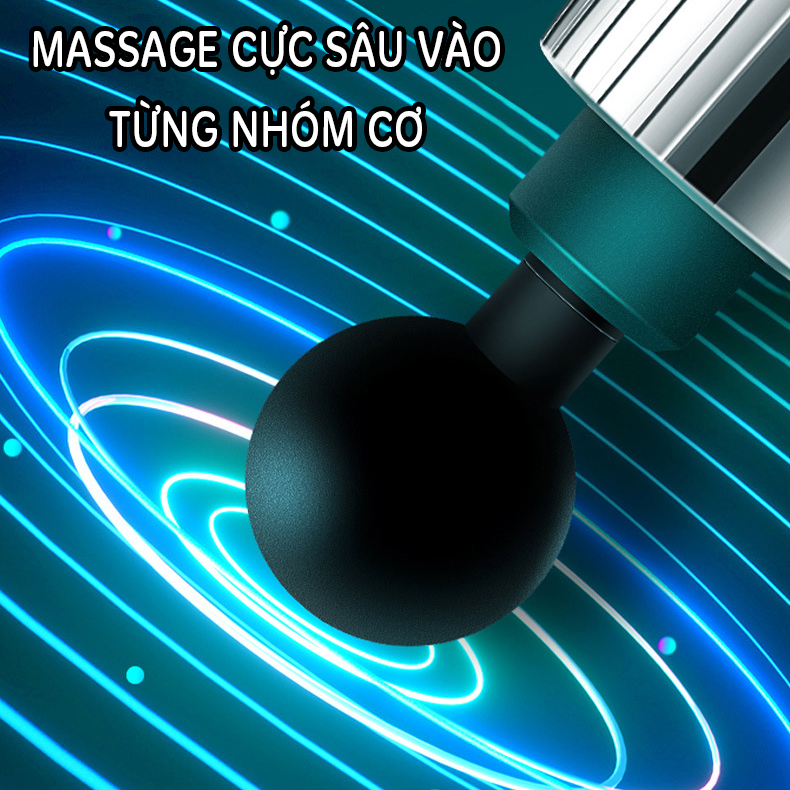 Máy Massage Cầm Tay 4 đầu, 30 cường độ rung FASCIAL GUN PS-008 - Giảm đau mỏi cơ bắp hiệu quả