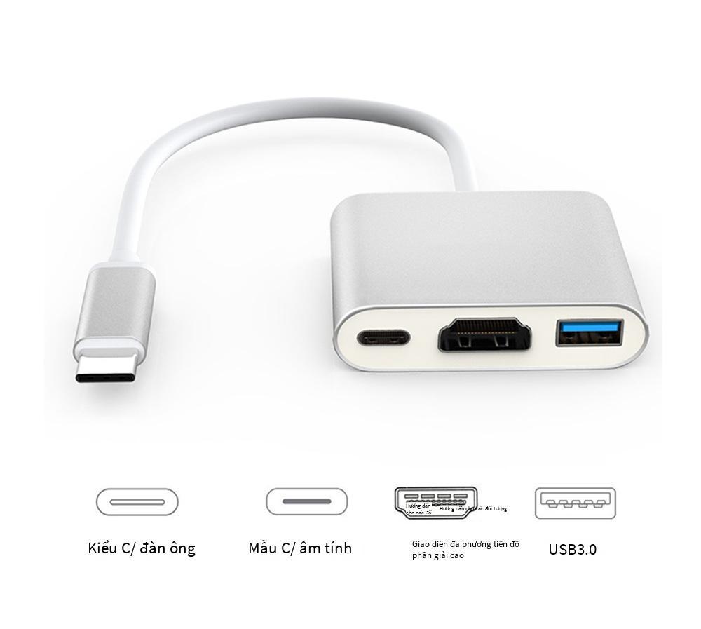 Đế cắm mở rộng ba trong một loại-c sang hdmi phong cách mới nhất Bộ chuyển đổi máy chiếu TV trung tâm trạm nối trung tâm