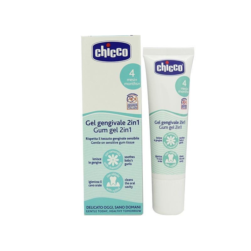 Gel Bôi Lợi Cho Bé Mọc Răng Chicco 30ml, xoa dịu lợi sưng đau và làm sạch khoang miệng ( Tặng 01 móc chịu lực 3D ngẫu nhiên )