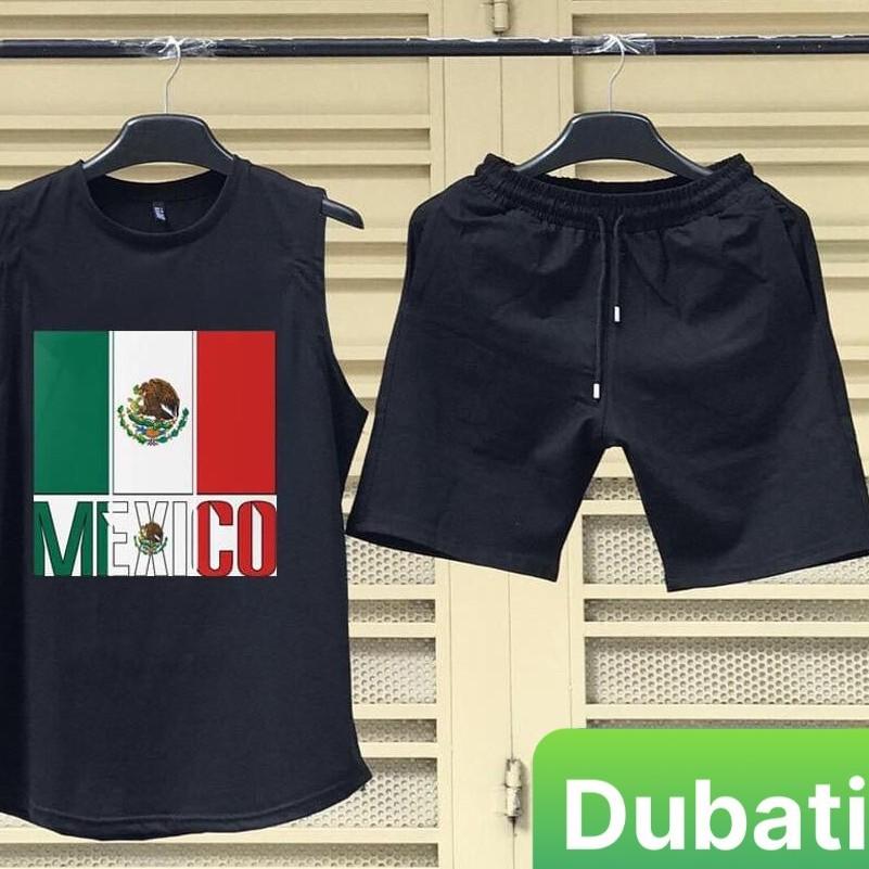 Đồ Bộ Thể Thao Ba Lỗ Mexico, Đồ Bộ Nam Phong Cách Thể Thao Mặc Nhà, Tậy Gym- Dubati Fashion