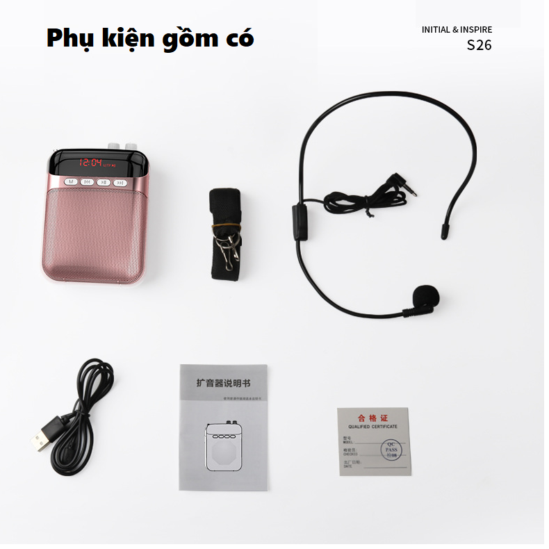 Loa trợ giảng A102s hỗ trợ Bluetooth, có khe cắm thẻ nhớ, USB