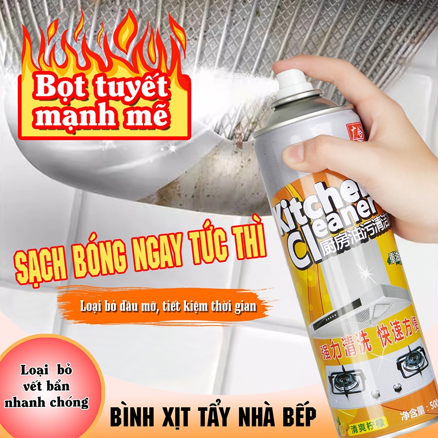 Bình Xịt Tẩy Rửa Vệ Sinh Nhà Bếp Đa Năng Dung Tích 500ml Loại Bỏ Dầu Mỡ Lâu Năm 