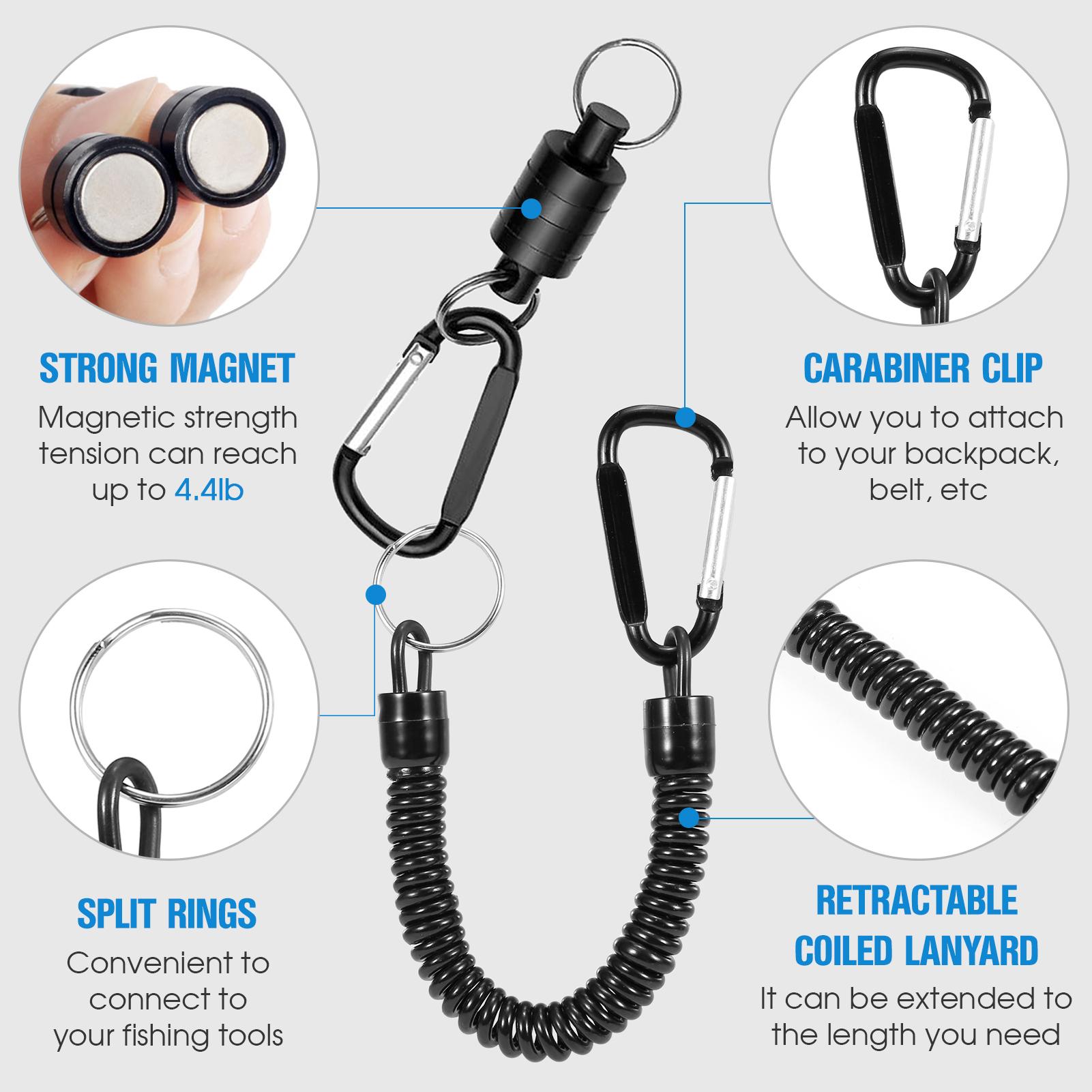 Fly Fishing Magnetic Net Release Holder Fishing Lanyard Magnetic Keeper Magnet Clip Landing Net Connector