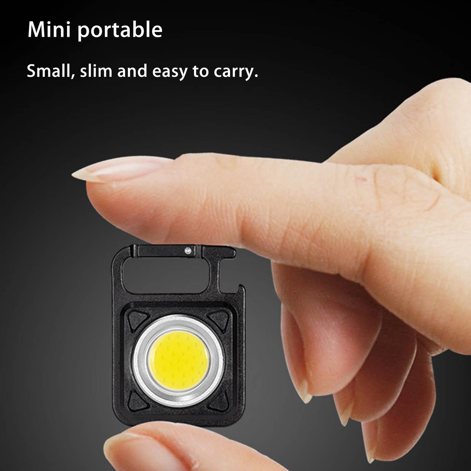 Mini LED Keychain Flashlight Rechargeable COB flashlights for Night Running