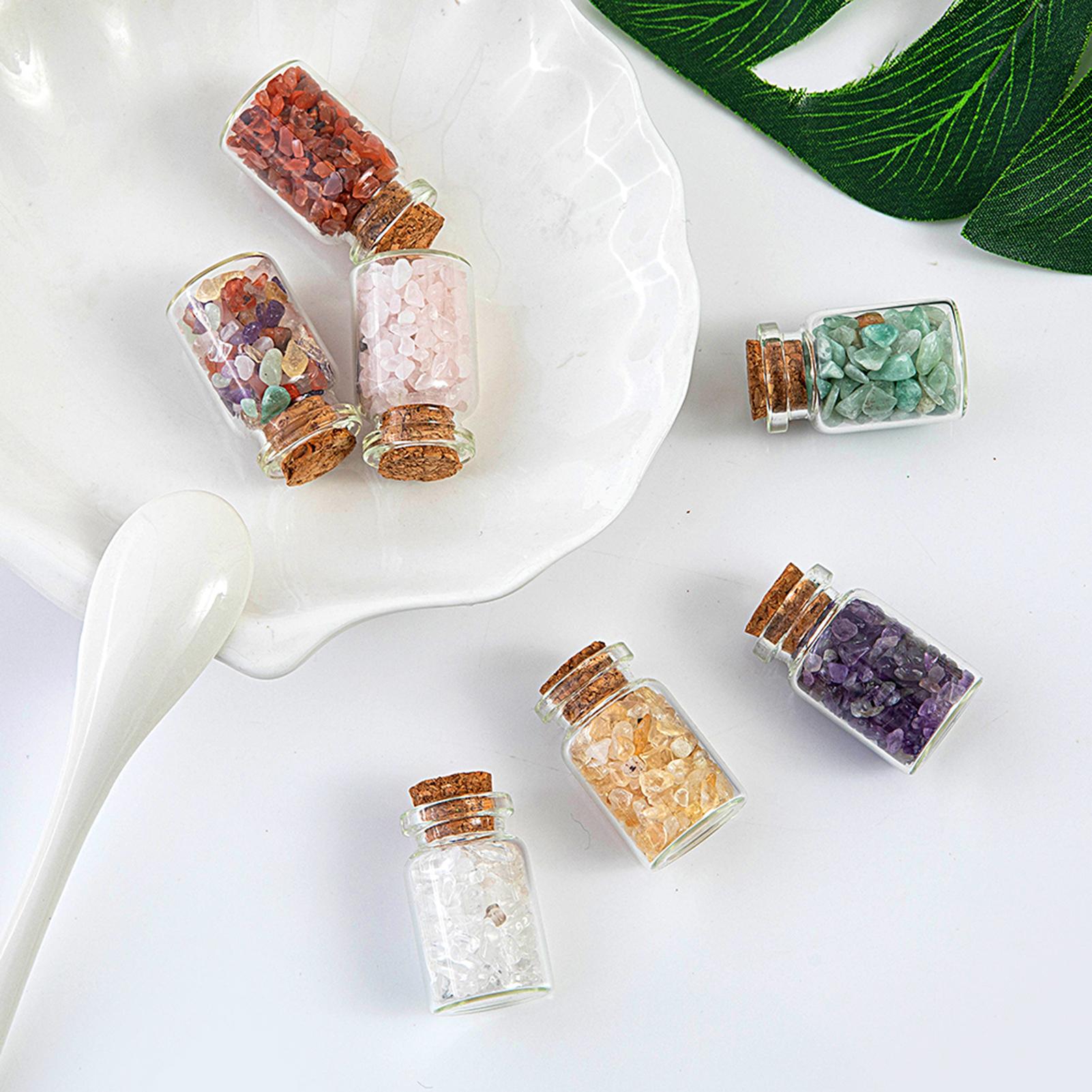 Chai đá tinh thể tự nhiên nhiều màu sắc phong thủy, chai ước nguyện