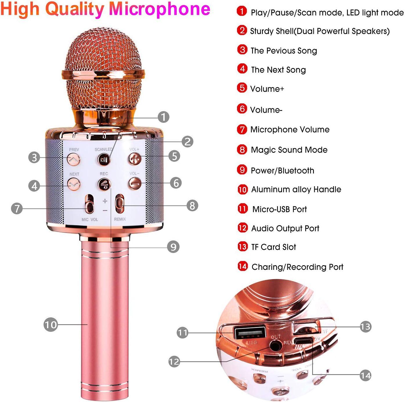 Micro Karaoke Bluetooth di động có đèn LED Disco