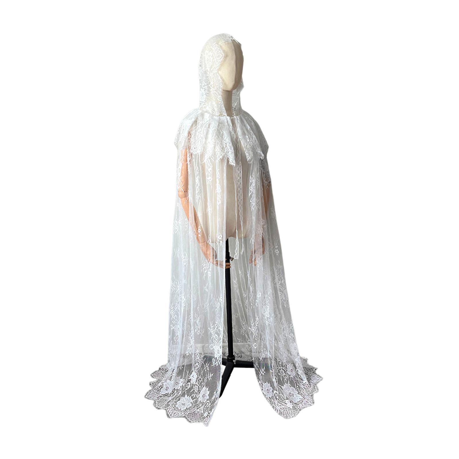 Long Hooded Cloak Cape Hooded Cape Open Front Floor Length Wedding Bridal Cloak for Women Halloween Costume for Medieval Costumes Masquerade