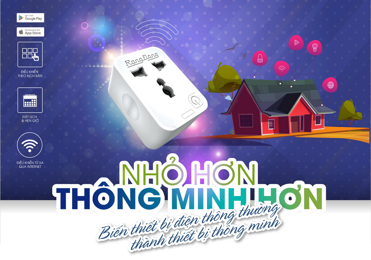 Ổ cắm wifi đơn chính hãng Rạng Đông Model: OC.01.WF 16A