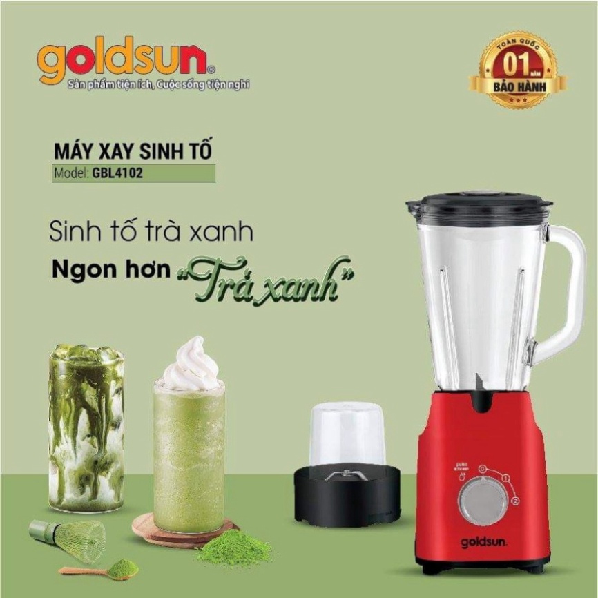 Máy xay sinh tố Goldsun GBL4102 – Cối xay bằng thủy tinh bền đẹp - Hàng chính hãng - Xay mọi thực phẩm nhuyễn mịn