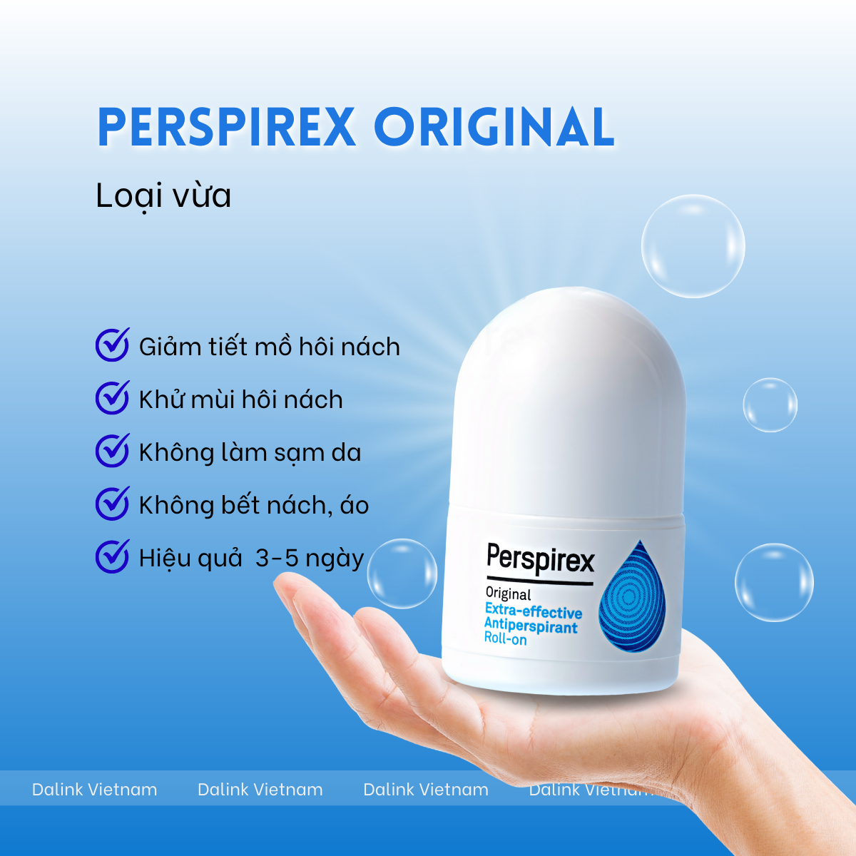 Lăn khử mùi Perspirex Strong: khử mùi hôi nách và ngăn tiết mồ hôi loại mạnh