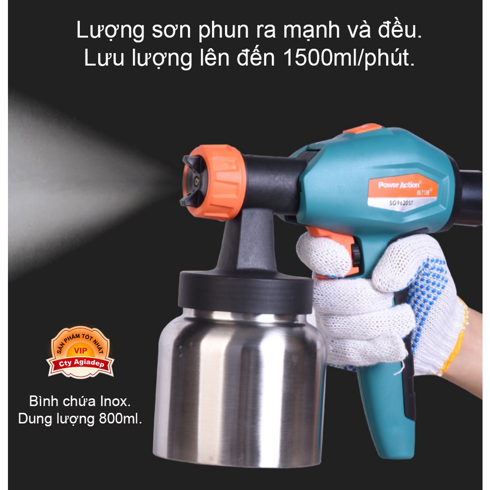 [TỔNG HỢP] Các loại Máy phun sơn điện tử bán chạy PowerAction 4 Đầu Bec Phù hợp mọi Loại Sơn