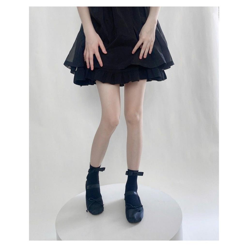 Tất, vớ cao đến bắp chân ĐÍNH NƠ CHỮ NHẬT phong cách Lolita NhậtBản trẻ trung, thanh lịch có nhiều màu lựa chọn cho nữ Women