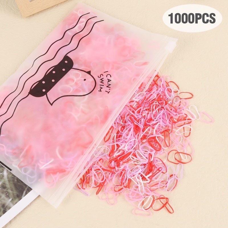 Set 1000 dây thun mini màu sắc cột tóc cho bé gái