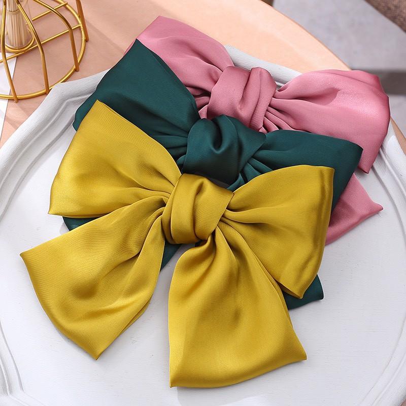 Kẹp tóc nơ lụa phong cách Hàn Quốc dễ thương cho nữ bản đẹp Miituu NLHQ
