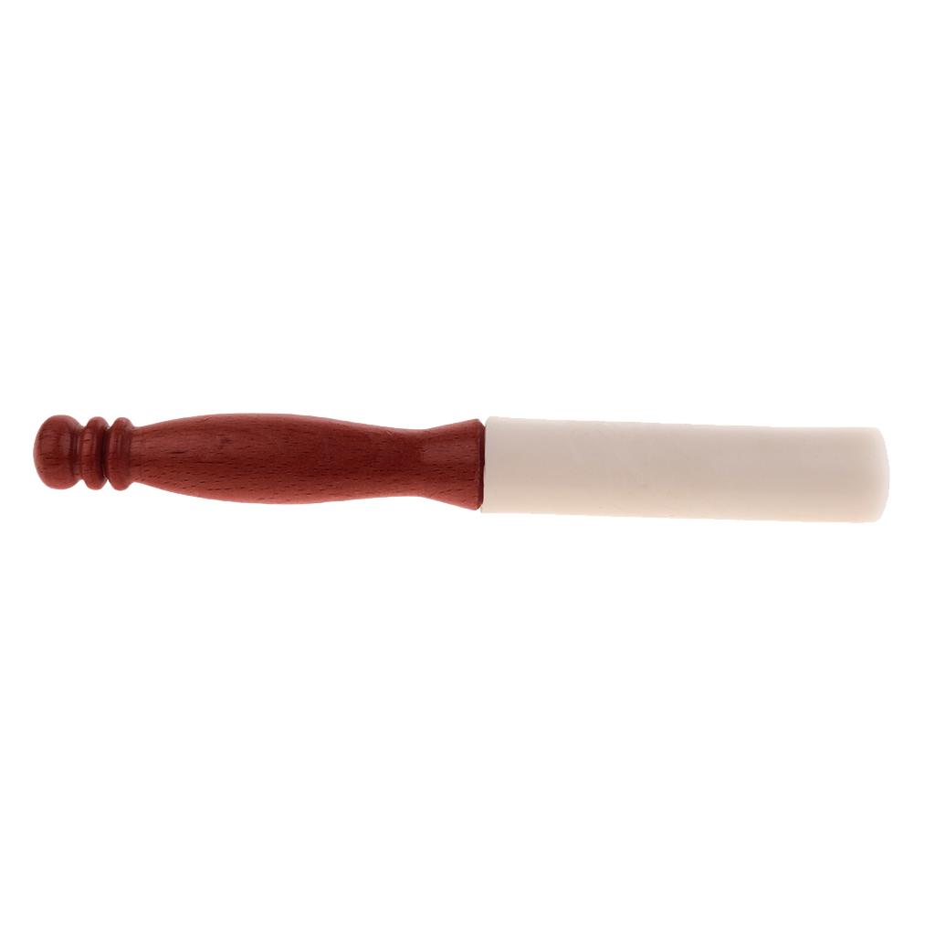 Singing Bowl Rubber Mallet Striker Wooden Handle Musical Pyramid Mallet Red