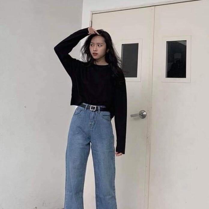 ÁO TAY DÀI CROPTOP FORM RỘNG CÁ TÍNH HÌNH THẬT UP Ở CUỐI