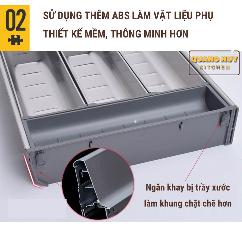 Khay chia thìa dĩa inox 304