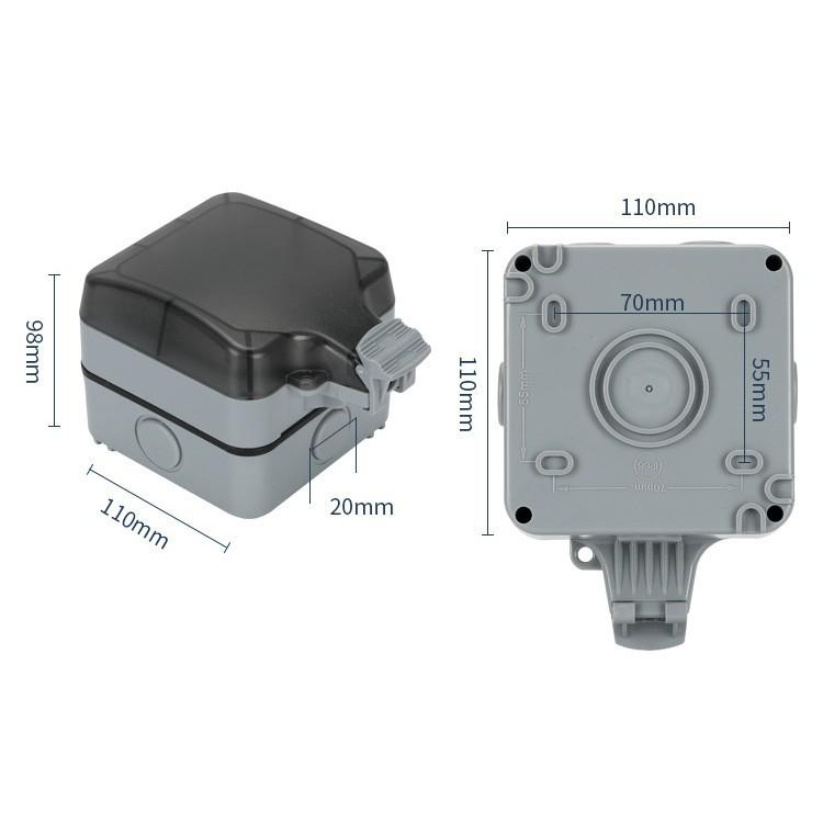 Hộp Chống Nước Ổ Cắm - Công Tắc 16A Đạt Tiêu Chuẩn Chống Nước IP66 - Ổ Cắm Điện Ngoài Trời Tenko