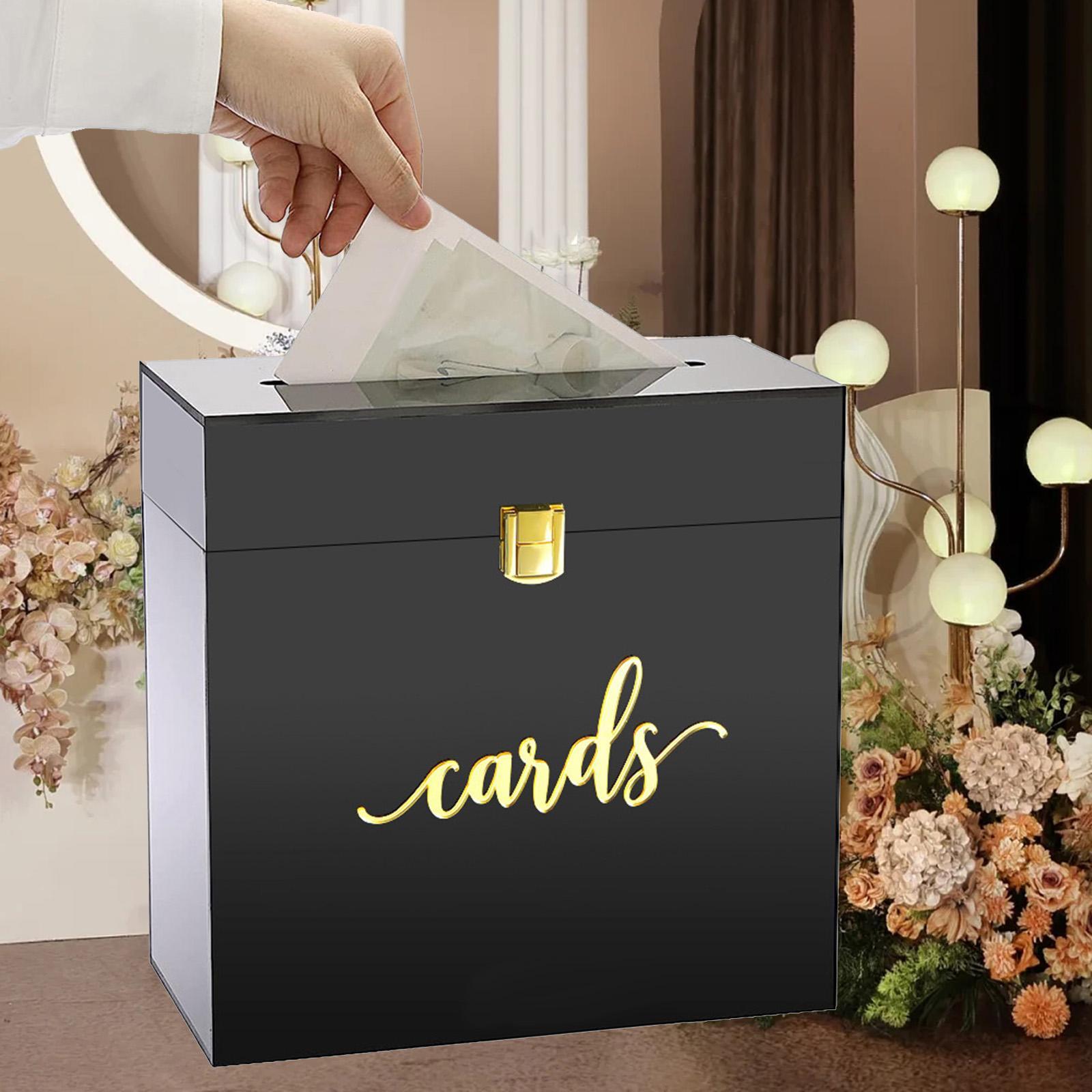 Black Acrylic  Box with Slot  Holder for Engagement