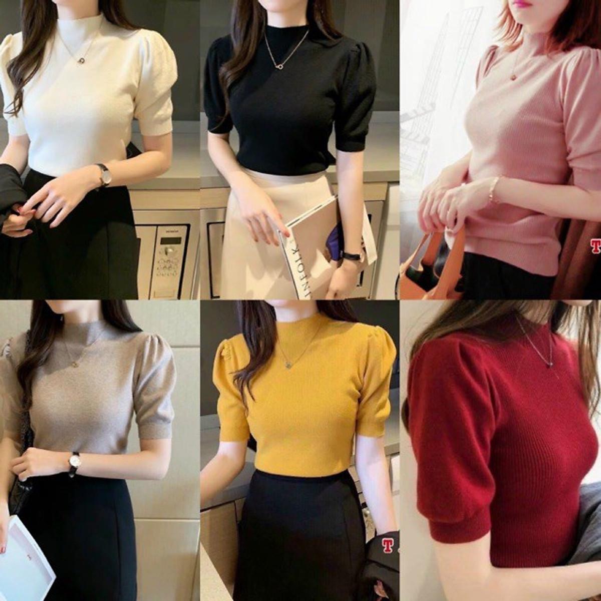 Áo len tay lỡ vai bồng nhiều màu xinh xắn - LÊN DÁNG SIÊU XINH