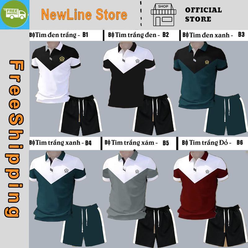 Bộ Quần Áo POLO Thể Thao Trẻ Trυng  Sang Trọng Hàng Cao Cấp Sport Chạy Bộ Tập Gym. - Trắng Thân Xám +Quần