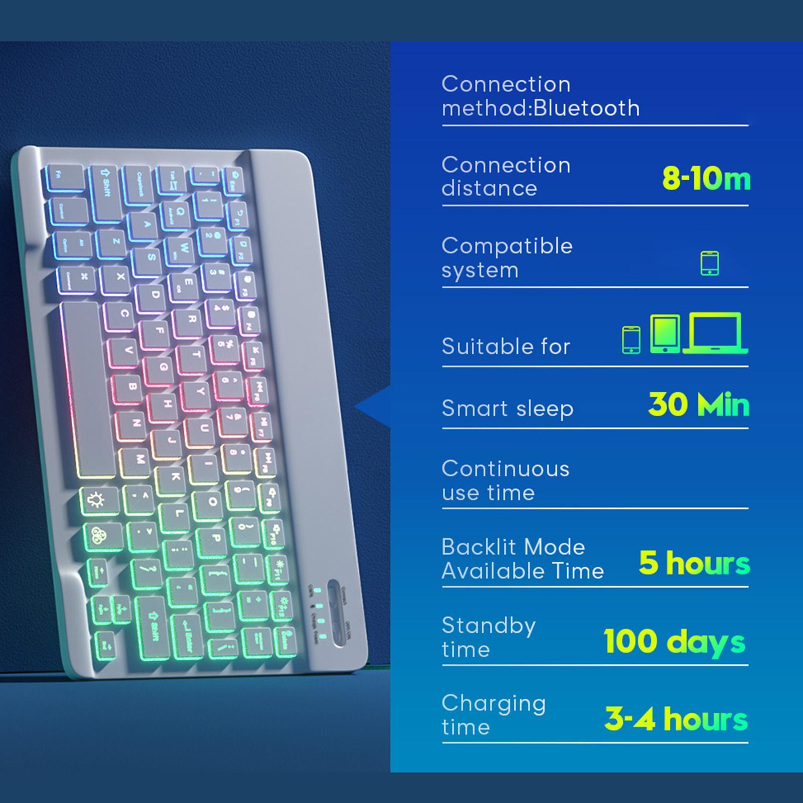 Wireless Bluetooth Keyboard Silent for Tablet PC Laptop