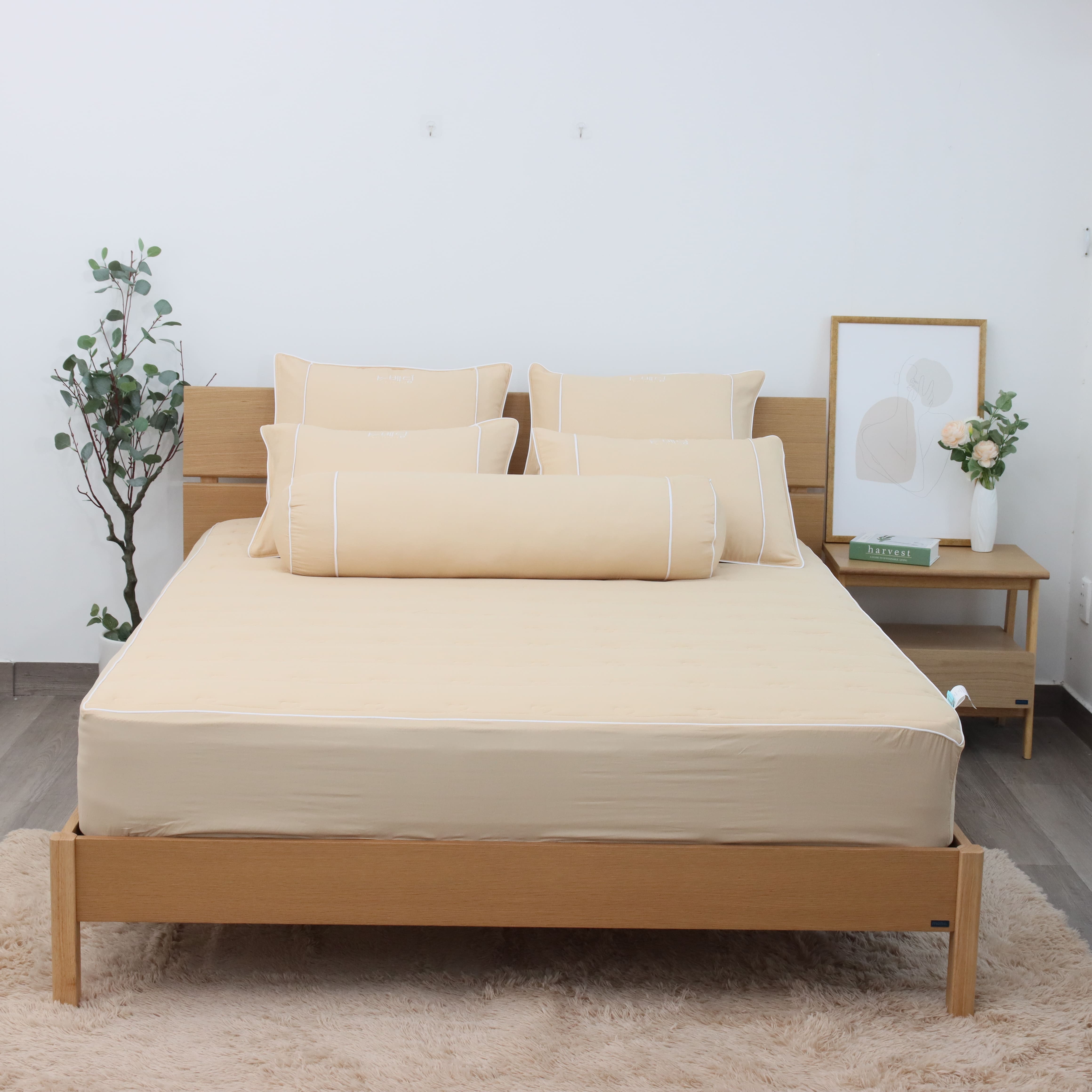 Bộ Ga Giường Chần Bông K - Bedding By Everon Knts Chất Vải Ice - Tencel Thoáng Mát, Kháng Khuẩn - Knts402 - 160X200Cm 4 Món