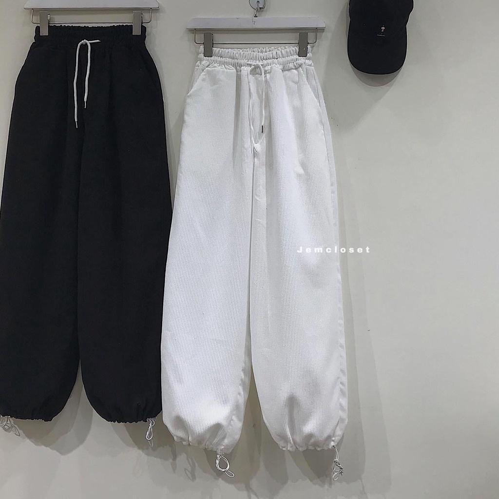 Quần Jogger Nữ Quần Thể Thao Phong Cách GOUS OFFICIAL Chất Nhung Gân Dây Rút Ống Thỏa Mái MEWA - 2721