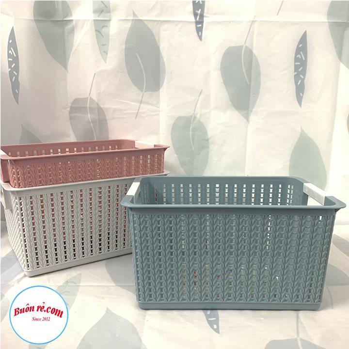 Rổ đan mây đựng đồ đa năng 3 size nhựa Việt Nhật , Giỏ đựng quần áo, dụng cụ nhà bếp -br01262