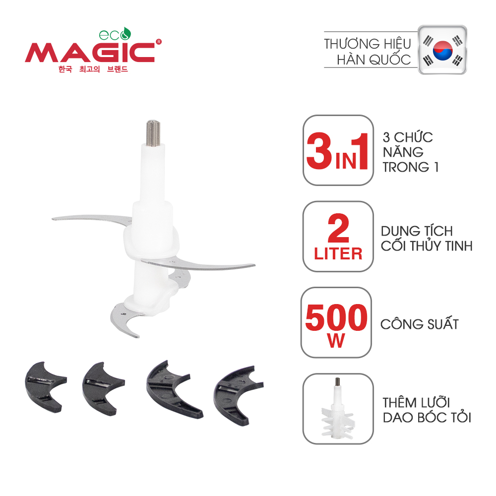 Máy xay thực phẩm đa năng 3in1 Magic Eco AC-17 2L - Hàng chính hãng