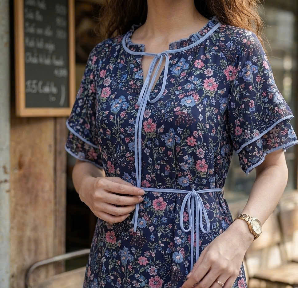 Đầm Suông Chữ A Chiffon Hoa Dre148 Thời trang Hity
