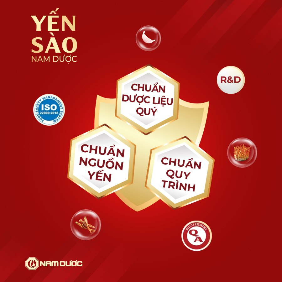 Yến sào Nam Dược cao cấp tổ yến chưng không đường 70ml bồi bổ sức khỏe, dùng được cho người giảm cân, ăn kiêng, béo phì.