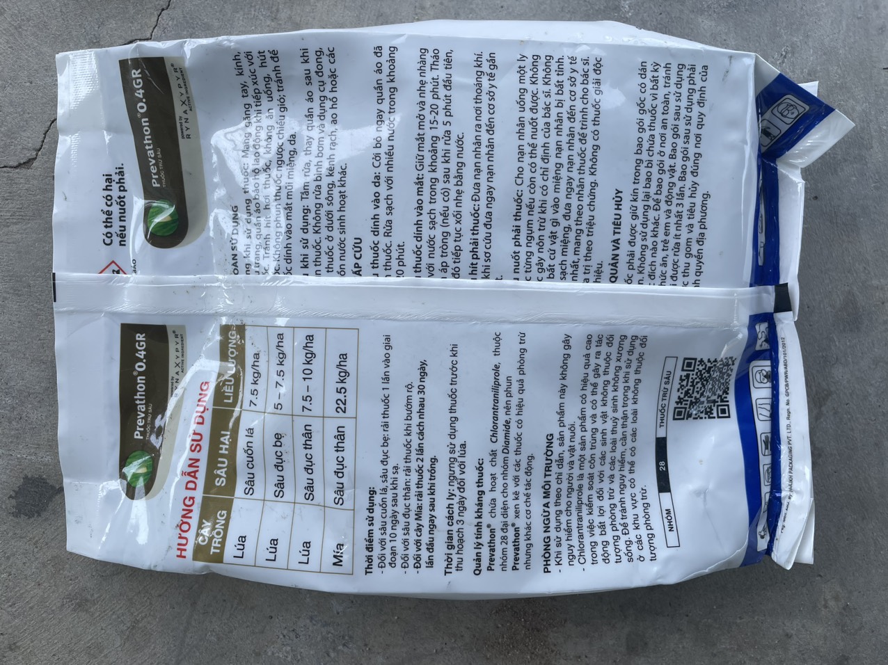 Trừ sâu đục thân PREVATHON 0.4GR Gói 2kg