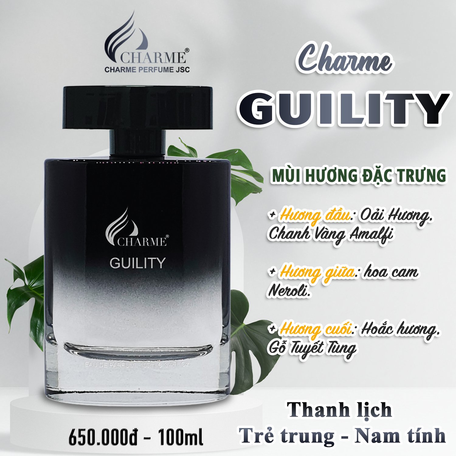 Nước Hoa Nam Charme Guility 100ml 