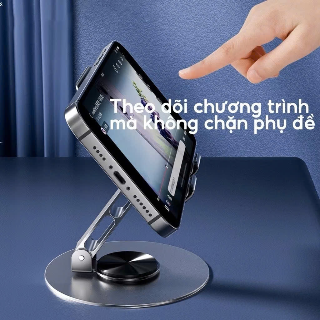 Giá Đỡ Điện Thoại, Máy Tính Bảng, Micofi Xoay 360 Gấp Gọn Nhôm, Để Bàn Livestream Xem Phim - HÀNG CHÍNH HÃNG MINIIN