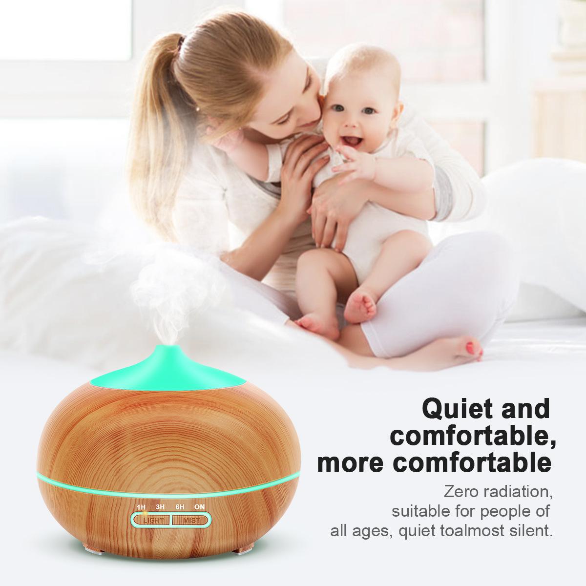 Mới Nhất 400ML Thơm Khuếch Tán Nồi Cơm Điện Từ Máy Tạo Độ Ẩm Không Khí Có Đèn LED Nhà Phòng Siêu Âm Thanh Mát Sương Tinh Máy Khuếch Tán Tinh Dầu
