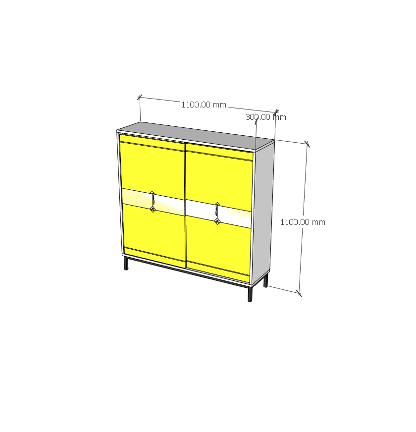 [Happy Home Furniture] TAKO, Tủ lưu trữ 2 cánh lùa - chân sắt , 110cm x 30cm x 110cm ( DxRxC), TCL_034