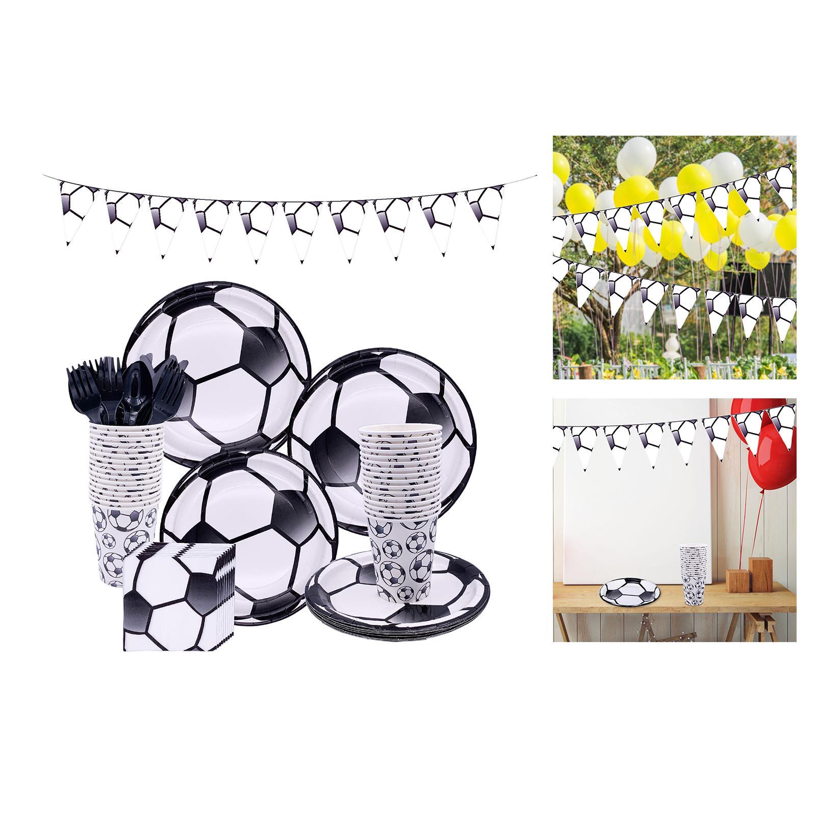 Paper Party Tableware Set Football Theme for Graduation Birthday
