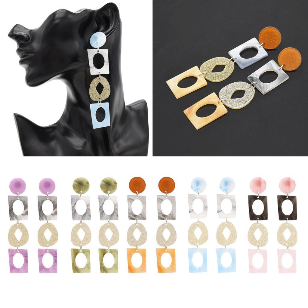 Women Acrylic Geometric Bohemian Drop Earrings Studs Dangle Jewelry