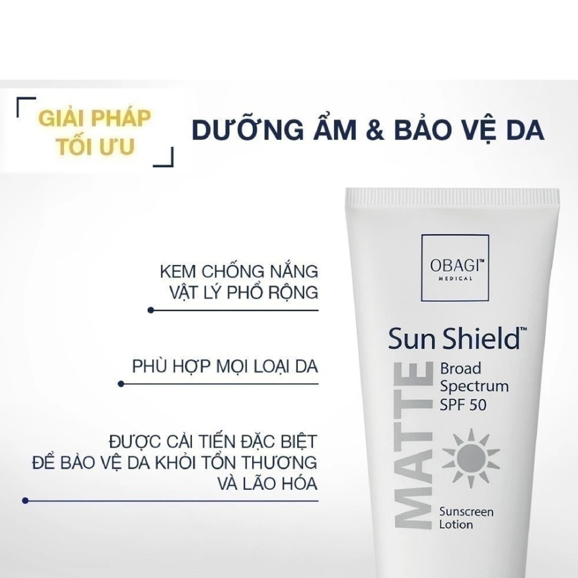 Kem Chống Nắng Phổ Rộng Obagi Sun Shield Matte Broad Spectrum SPF50 85g
