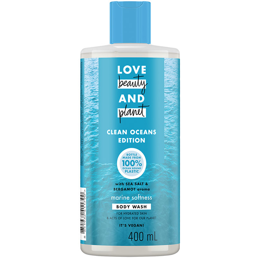 Combo sữa tắm và sữa dưỡng thể Love Beauty And Planet Oceans Edition chăm da mềm mịn Marine Softness 400ml